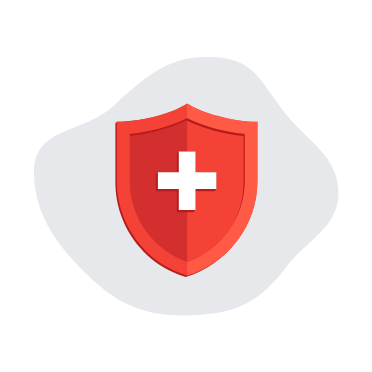 Bouclier rouge avec une croix blanche